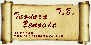 Teodora Benović vizit kartica